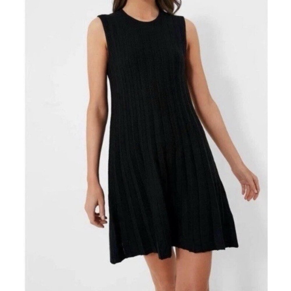 POMANDER PLACE XS Adi Sleeveless Knit Dress Black Tuckernuck Pleated ribbed LBD